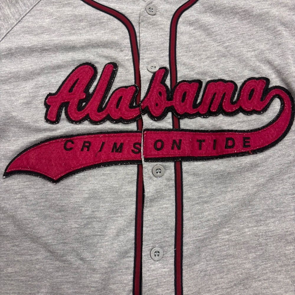 Vintage Starter Baseball Men’s Medium Grey Red Jersey Alabama Crimson Tide - Picture 2 of 9